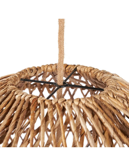 Grand Abat-jour bohème Cloche 55 cm Feuille de bananier Naturel Tressé The Xiomara 
