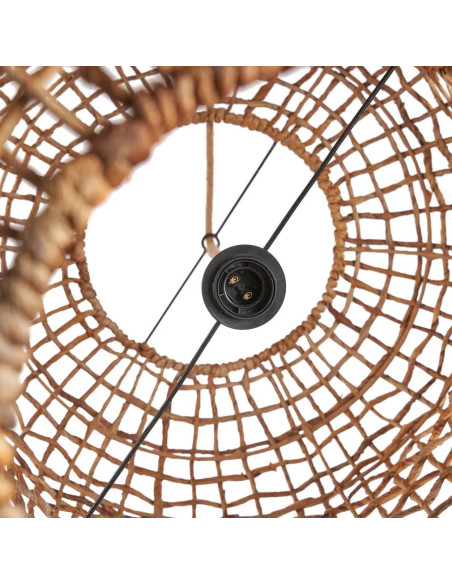 Grand Abat-jour bohème filet Hauteur 92 cm Feuille de bananier Naturel Tressé The Kuso 