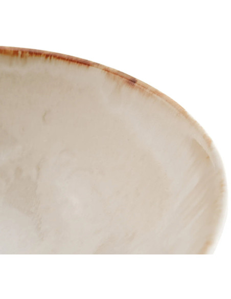 Grand Saladier rond 32 cm Grès Blanc cassé Marron The Cascais 