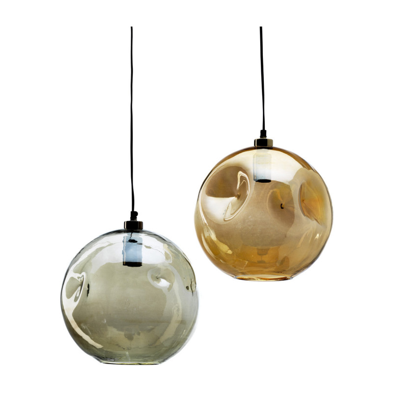 Suspension design moderne Boule D 29 cm Verre recyclé Vert clair The Bubbella 