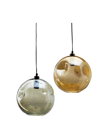 Suspension design moderne Boule D 29 cm Verre recyclé Vert clair The Bubbella 