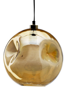 Suspension design moderne Boule D 29 cm Verre recyclé Doré clair The Bubbella 