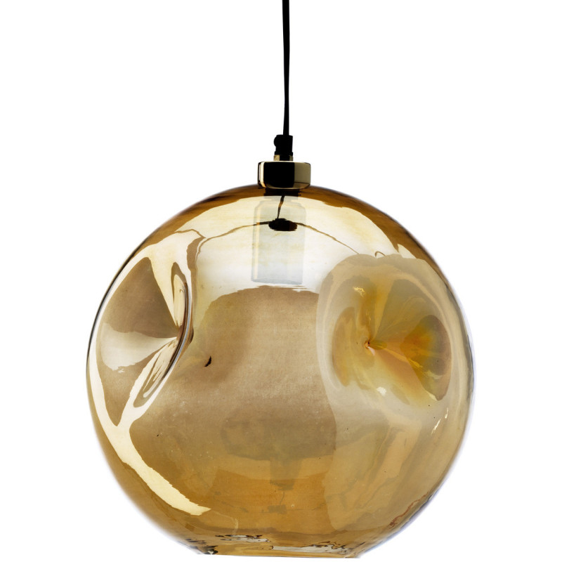 Suspension design moderne Boule D 29 cm Verre recyclé Doré clair The Bubbella 