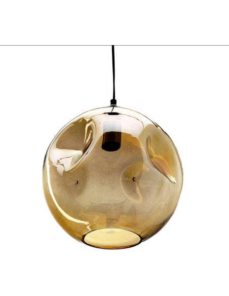 Suspension design moderne Boule D 29 cm Verre recyclé Doré clair The Bubbella 