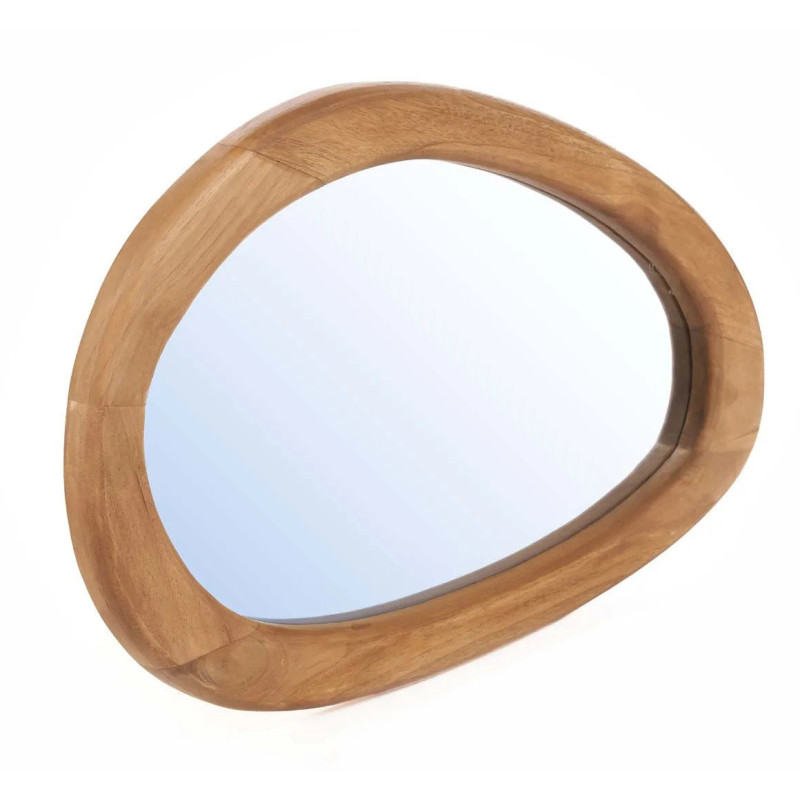 Miroir mural Organique 60x40 Bois de teck Naturel Organic 