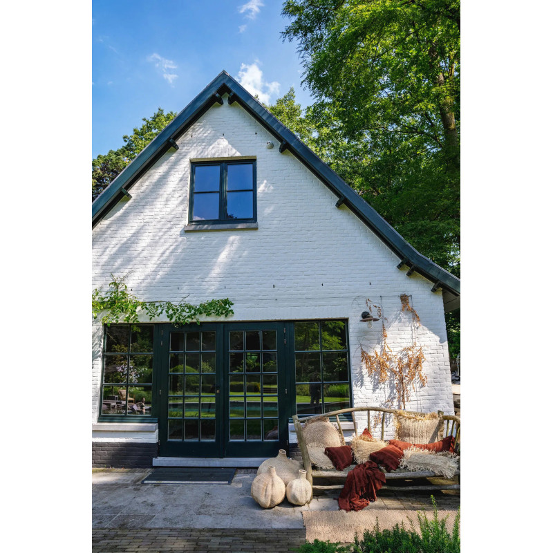 Housse de coussin XL Rectangulaire 100x35 en Velours Bordeaux avec franges Motif rayé The Oh My Gee 