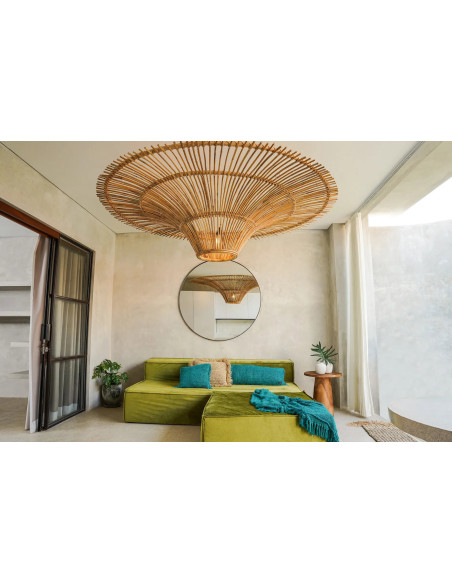 Housse de coussin XL Rectangulaire 100x35 en Coton Aqua avec franges The Oh My Gee 