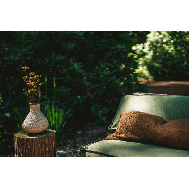 Housse de coussin XL Rectangulaire 100x35 en Coton Brun avec franges The Oh My Gee 