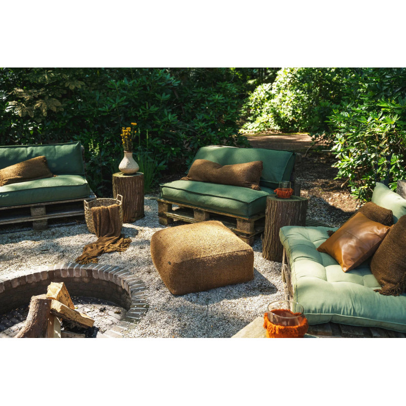 Housse de coussin XL Rectangulaire 100x35 en Coton Brun avec franges The Oh My Gee 