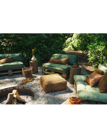 Housse de coussin XL Rectangulaire 100x35 en Coton Brun avec franges The Oh My Gee 