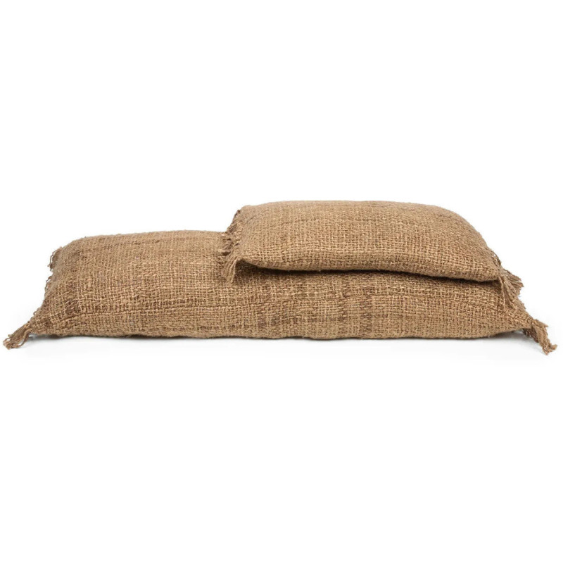 Housse de coussin XL Rectangulaire 100x35 en Coton Brun avec franges The Oh My Gee 