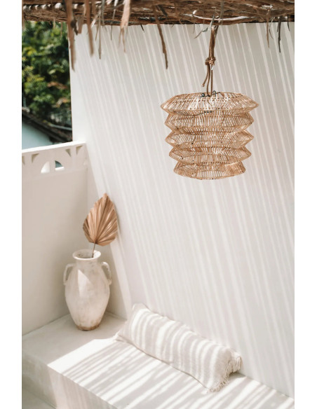 Housse de coussin XL Rectangulaire 100x35 en Coton Crème avec franges The Oh My Gee 