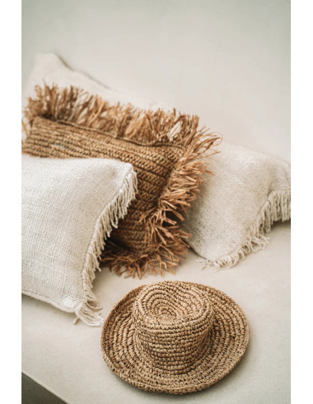 Housse de coussin XL Rectangulaire 100x35 en Coton Crème avec franges The Oh My Gee 