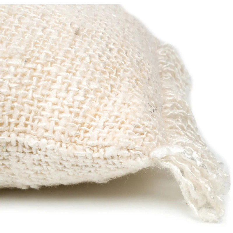 Housse de coussin XL Rectangulaire 100x35 en Coton Crème avec franges The Oh My Gee 