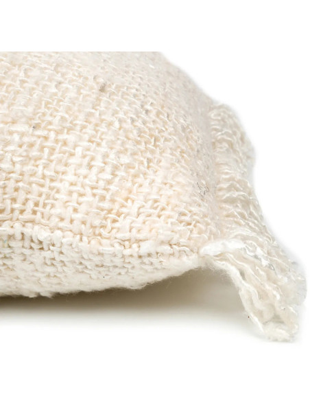 Housse de coussin XL Rectangulaire 100x35 en Coton Crème avec franges The Oh My Gee 