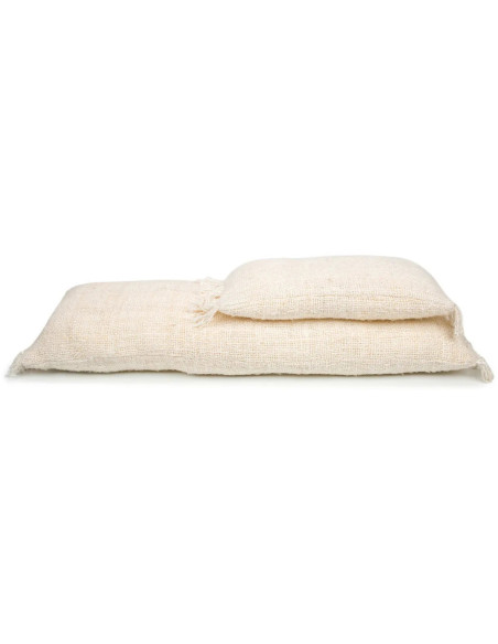 Housse de coussin XL Rectangulaire 100x35 en Coton Crème avec franges The Oh My Gee 