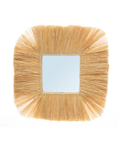 Miroir Mural Carré 48x48 en Herbe Naturel The Goa 