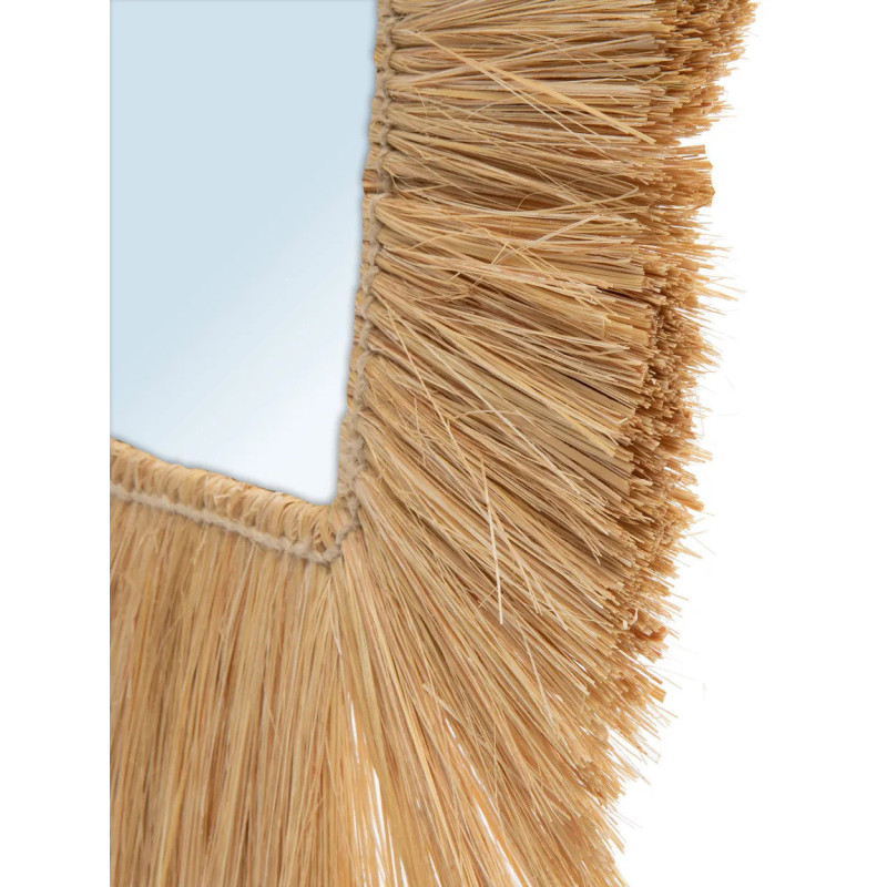 Miroir Mural Carré 48x48 en Herbe Naturel The Goa 