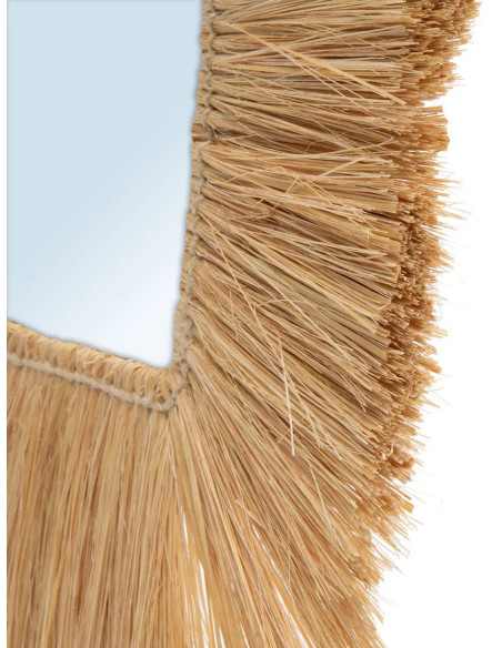 Miroir Mural Carré 48x48 en Herbe Naturel The Goa 