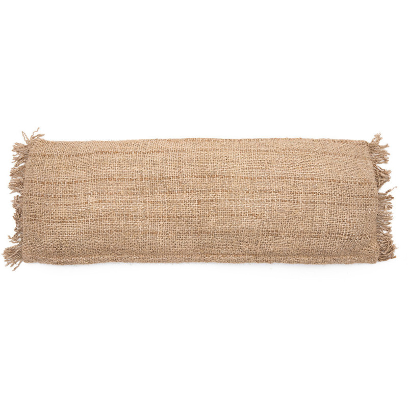 Housse de coussin XL Rectangulaire 100x35 en Coton Beige avec franges The Oh My Gee 