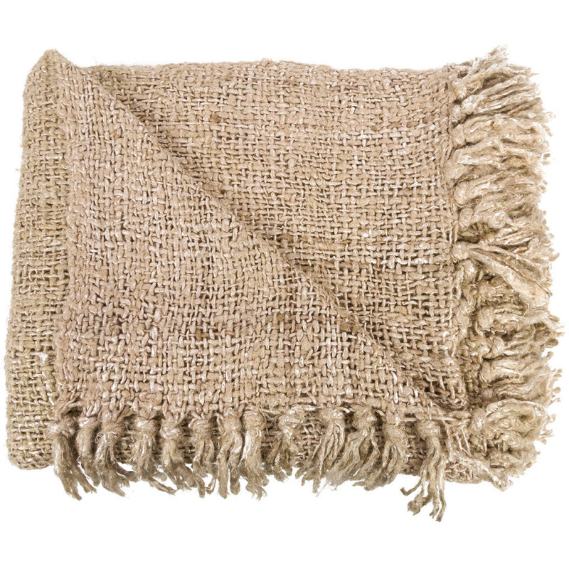 Plaid 130x170 en Coton Beige Avec franges The S'il Vous Plaid 