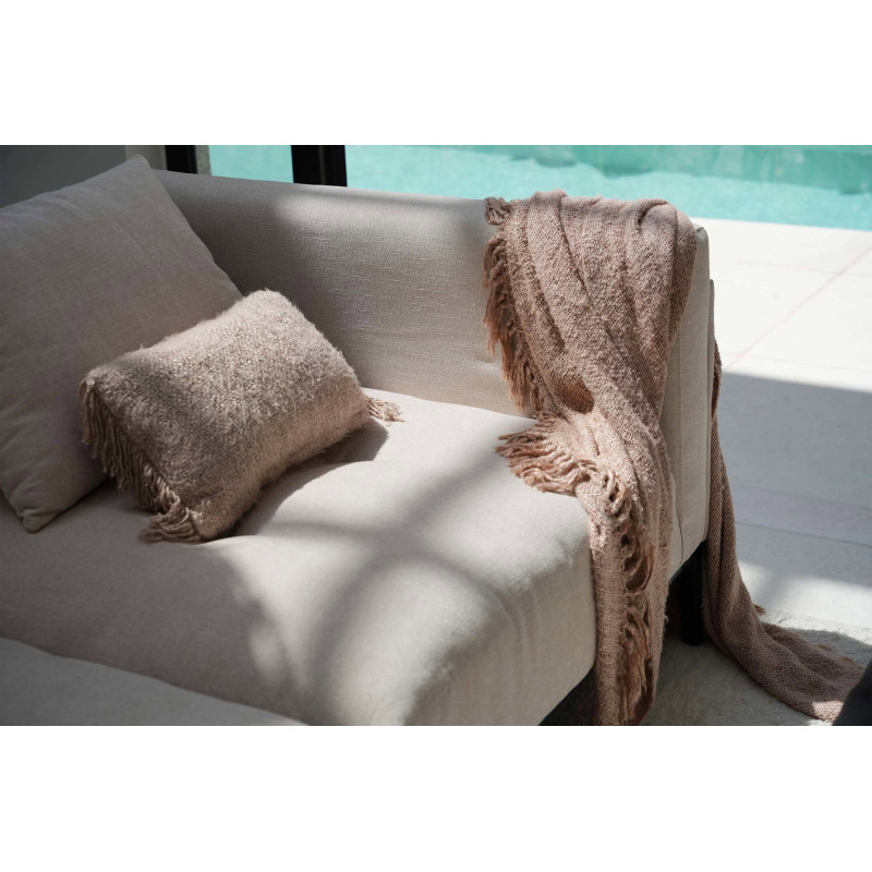 Plaid 130x170 en Coton Beige Avec franges The S'il Vous Plaid 