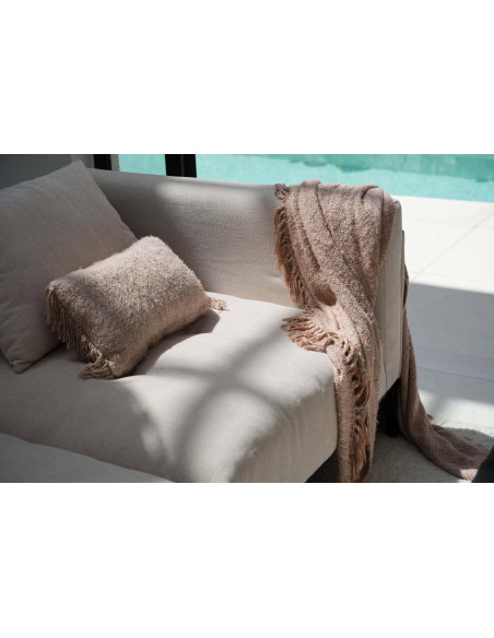 Plaid 130x170 en Coton Beige Avec franges The S'il Vous Plaid 