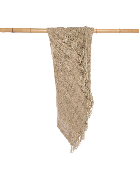 Plaid 130x170 en Coton Beige Avec franges The S'il Vous Plaid 