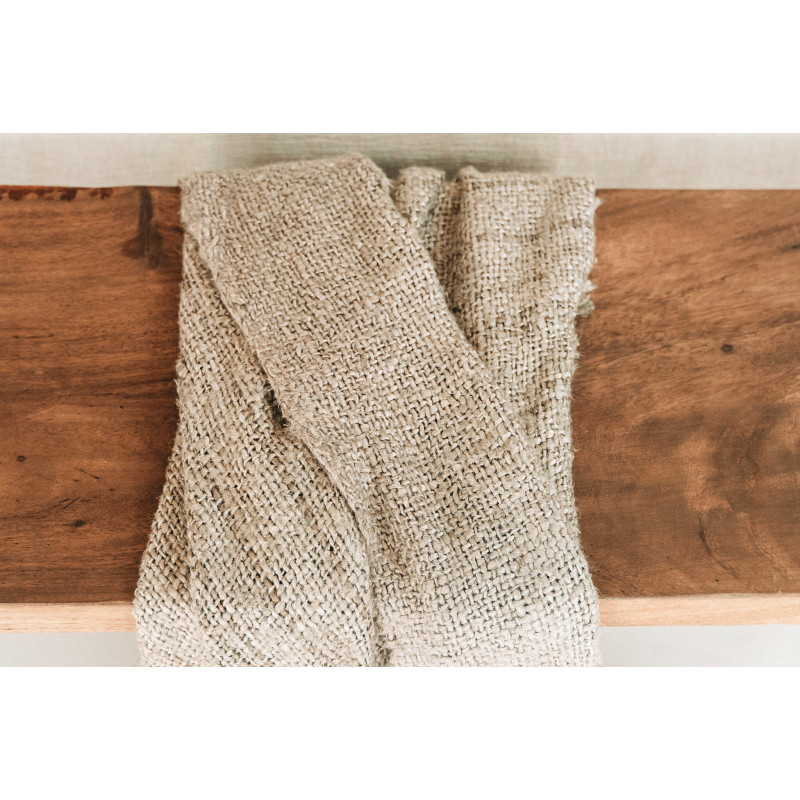 Plaid 130x170 en Coton Beige Avec franges The S'il Vous Plaid 