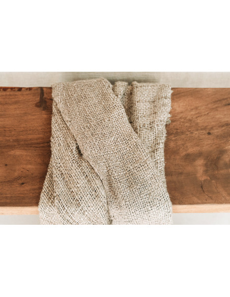 Plaid 130x170 en Coton Beige Avec franges The S'il Vous Plaid 