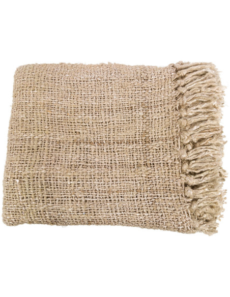 Plaid 130x170 en Coton Beige Avec franges The S'il Vous Plaid 