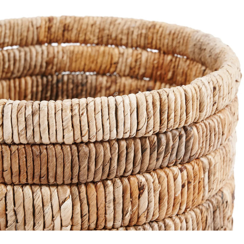 Panier de rangement bohème Rond 37 cm Feuille de bananier Naturel Tressé The Chuma 