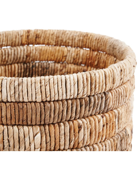 Panier de rangement bohème Rond 37 cm Feuille de bananier Naturel Tressé The Chuma 