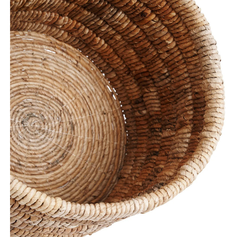 Panier de rangement bohème Rond 37 cm Feuille de bananier Naturel Tressé The Chuma 