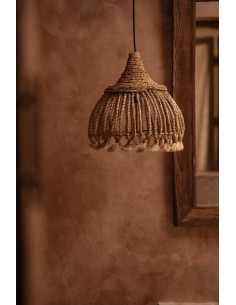 Suspension 31 cm Herbe d'Abaca Naturel avec pompons The Abaca Tassel 