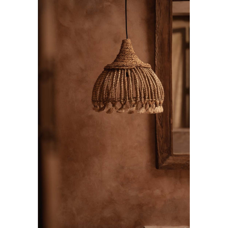 Suspension 31 cm Herbe d'Abaca Naturel avec pompons The Abaca Tassel 