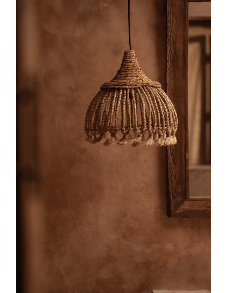 Suspension 31 cm Herbe d'Abaca Naturel avec pompons The Abaca Tassel 