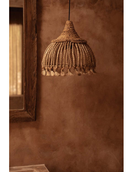 Suspension 31 cm Herbe d'Abaca Naturel avec pompons The Abaca Tassel 