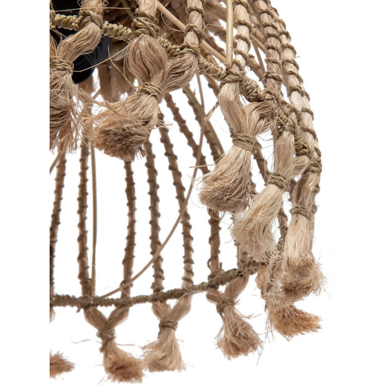 Suspension 31 cm Herbe d'Abaca Naturel avec pompons The Abaca Tassel 