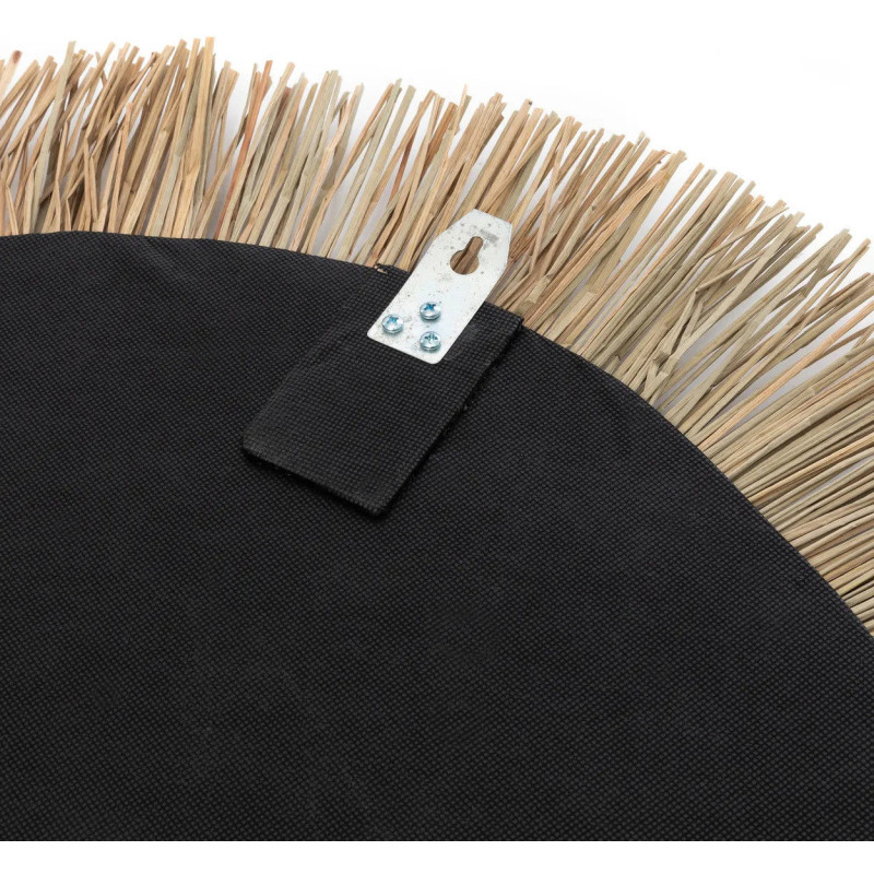 Miroir mural Bohème chic Rond 70x70 en Herbe Naturel Coton Noir The Havana 