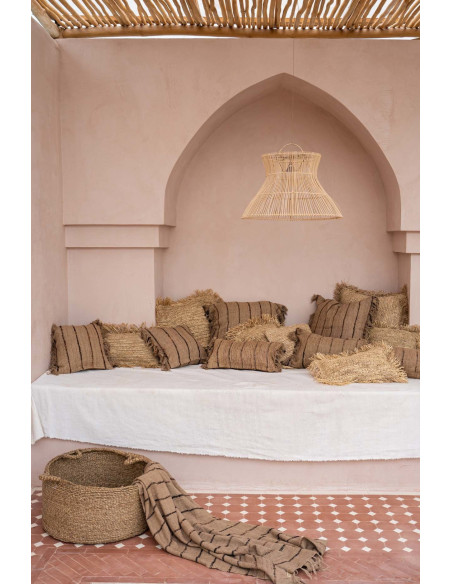 Plaid 130x170 en Coton Beige Noir Avec franges The S'il Vous Plaid 