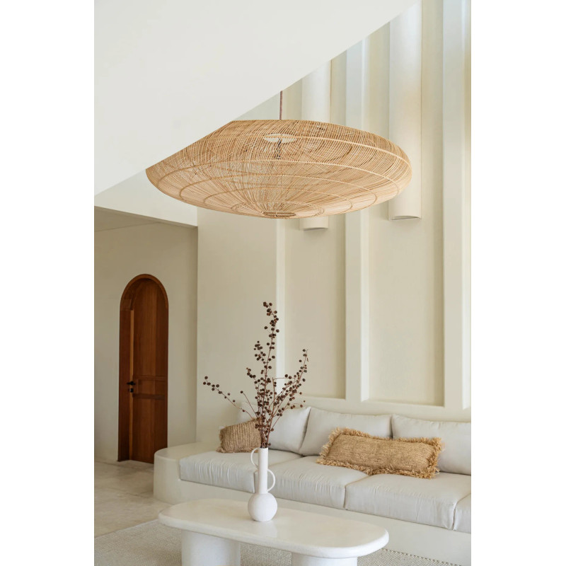 Housse de coussin XL Rectangulaire 100x35 en Raphia Naturel avec franges The Raffia Rectangular 