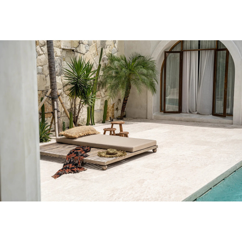 Housse de coussin XL Rectangulaire 100x35 en Raphia Naturel avec franges The Raffia Rectangular 