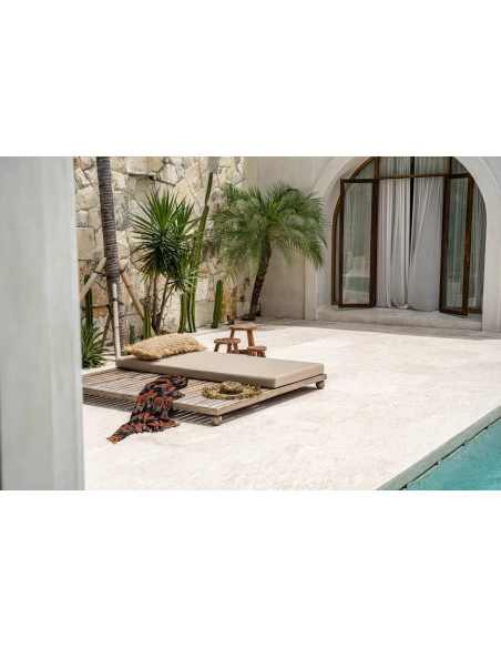 Housse de coussin XL Rectangulaire 100x35 en Raphia Naturel avec franges The Raffia Rectangular 