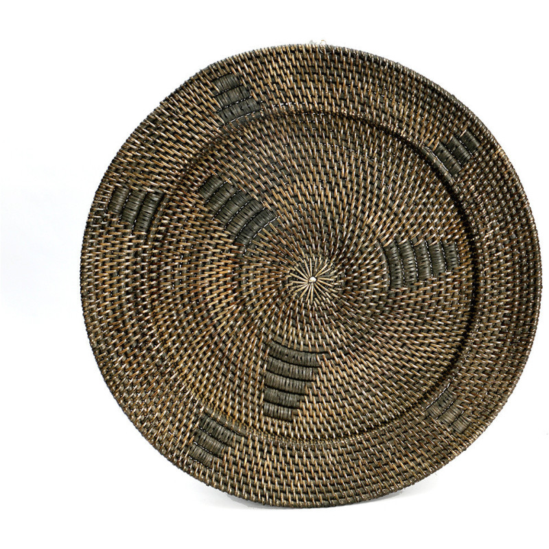 Décoration murale originale Assiette XL 60 cm en Rotin Marron The Jasmine 
