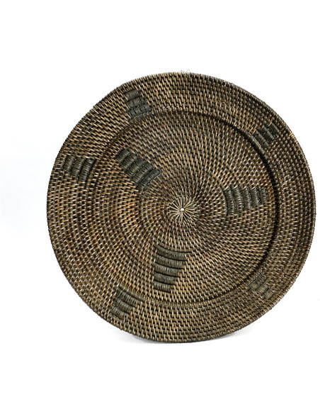 Décoration murale originale Assiette XL 60 cm en Rotin Marron The Jasmine 