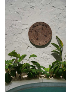 Décoration murale originale Assiette XL 60 cm en Rotin Marron The Jasmine 