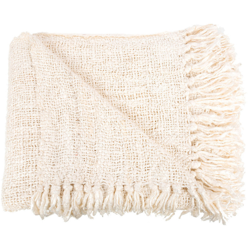 Plaid 130x170 en Coton Crème Avec franges The S'il Vous Plaid 