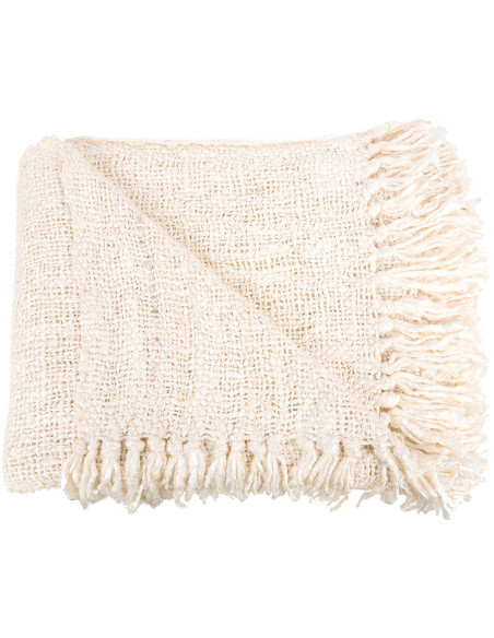 Plaid 130x170 en Coton Crème Avec franges The S'il Vous Plaid 