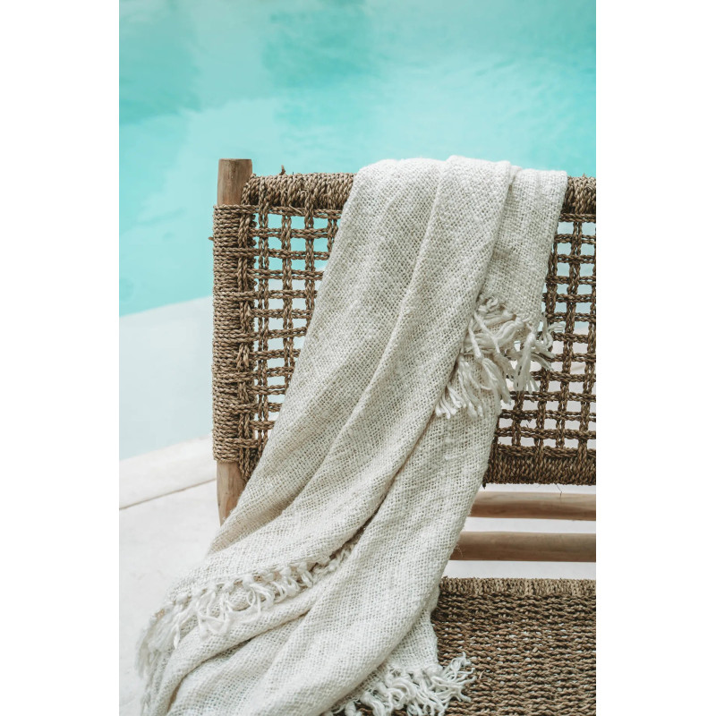 Plaid 130x170 en Coton Crème Avec franges The S'il Vous Plaid 